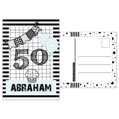 111.Kaart A6 met tekst ''50 Abraham .''. 